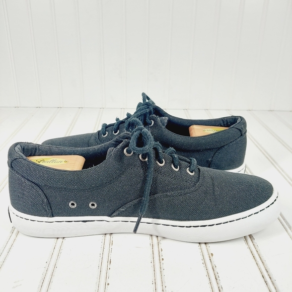 Sperry Top Sider Black Canvas Lace Up Sneakers K777 - Picture 2 of 9